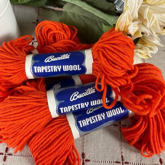 Set of 5 Vintage Bucilla Tapestry Wool 40 Yards Each Color 008 Match 6511 - Picture 2 of 4